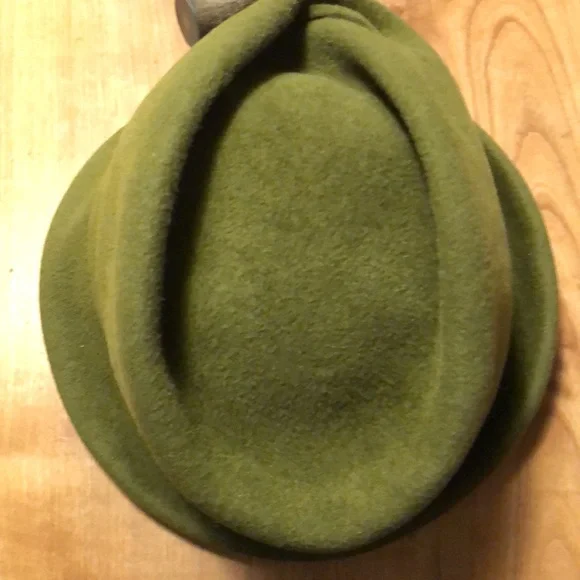 Diana Francis Studio Custom Olive Green Hat. Designed & Hand Stitched by Diana. Diana Francis Studio Custom Olive Green Hat. Designed & Hand  main image 2